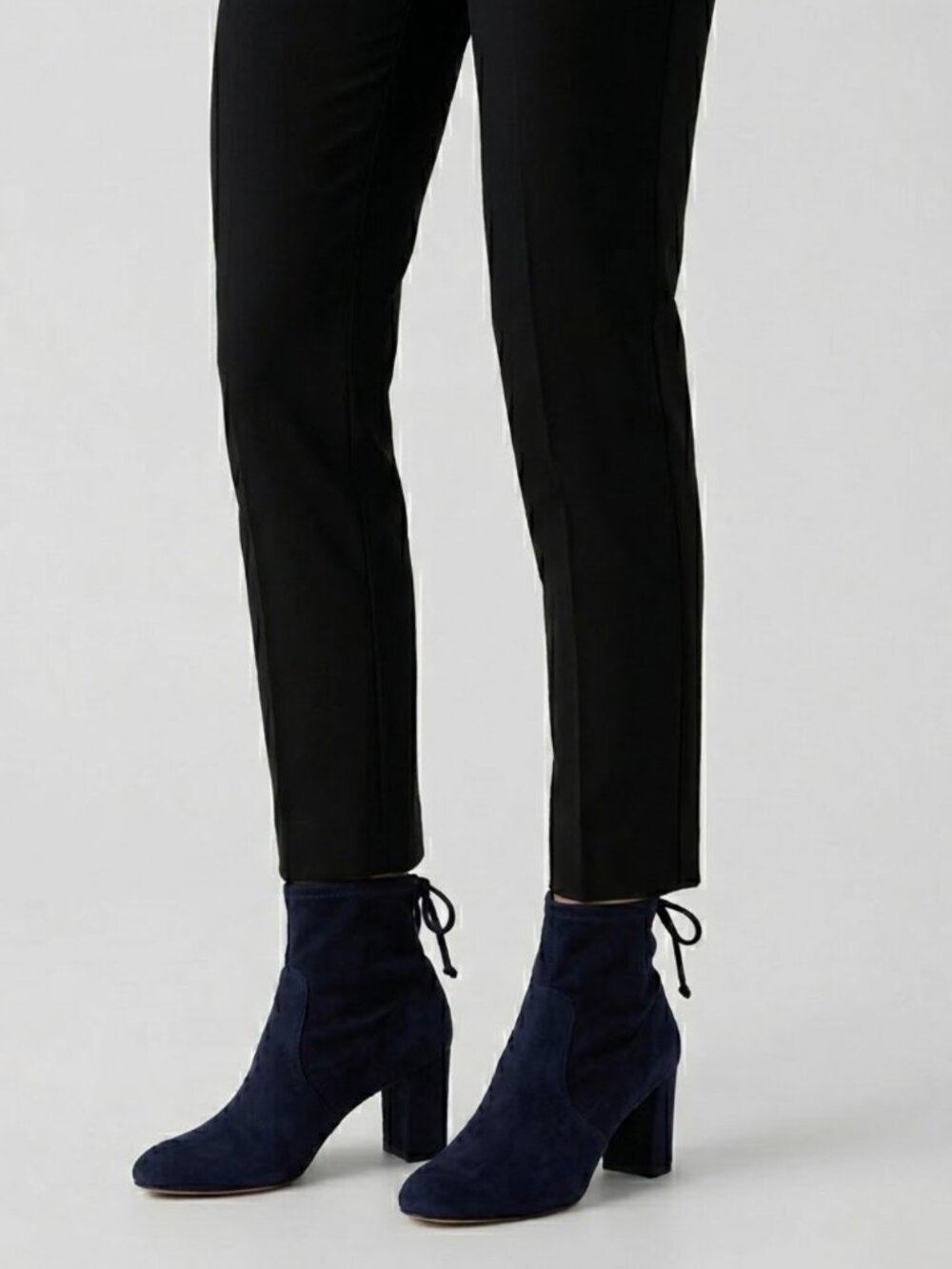 Stuart Weitzman Tie Back Stretch Suede Ankle Boots